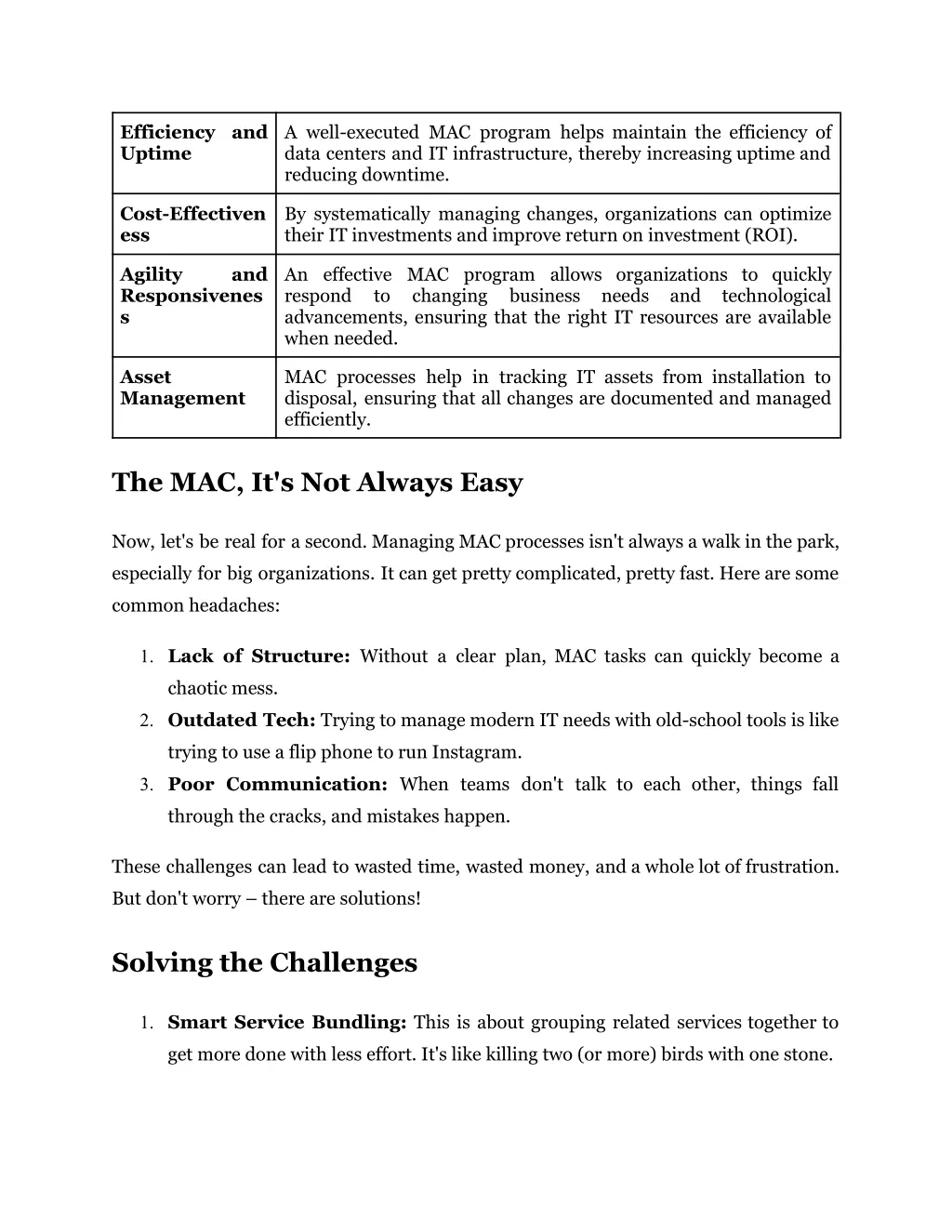 efficiency and uptime