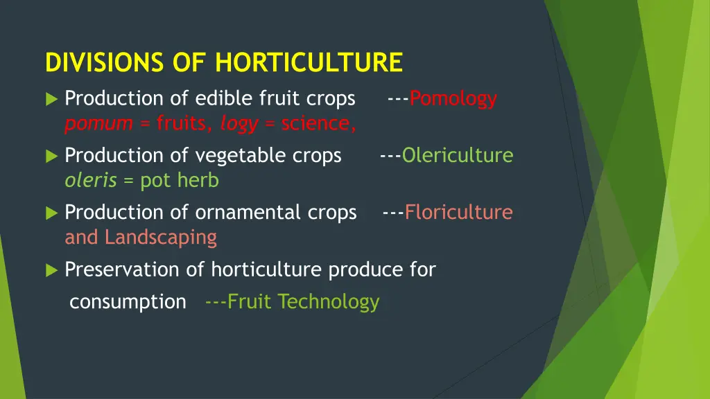 divisions of horticulture