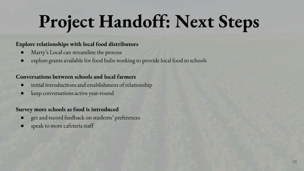 project handoff next steps