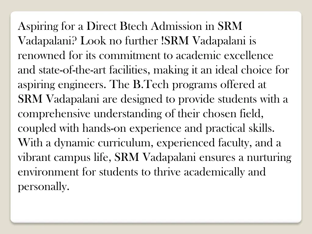aspiring for a direct btech admission