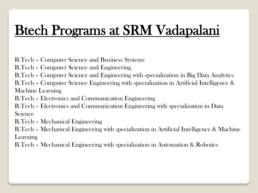 btech btech programs at srm programs