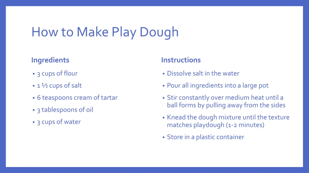 how to make play dough