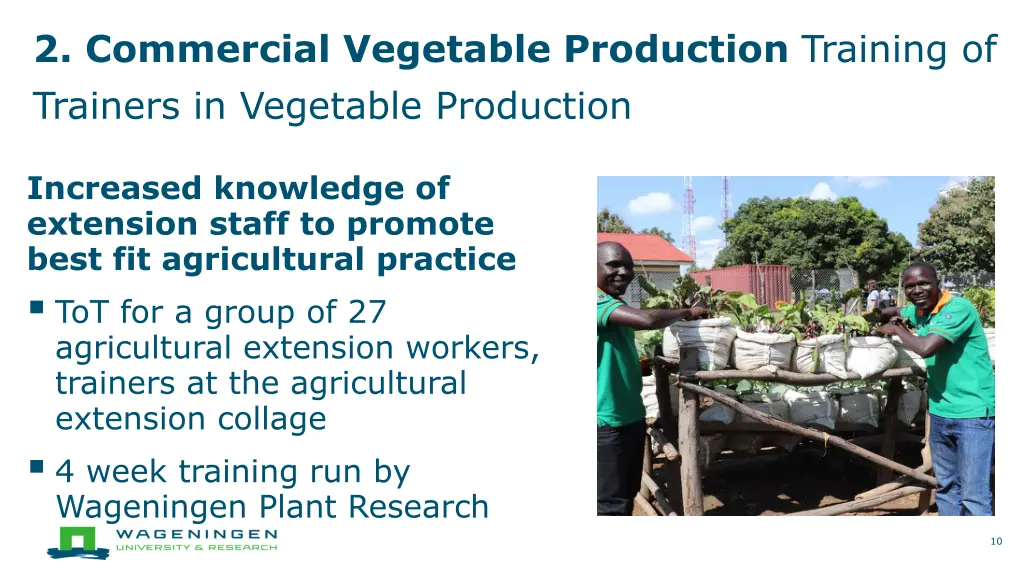 2 commercial vegetable production training