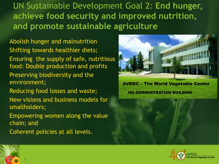 un sustainable development goal 2 end hunger