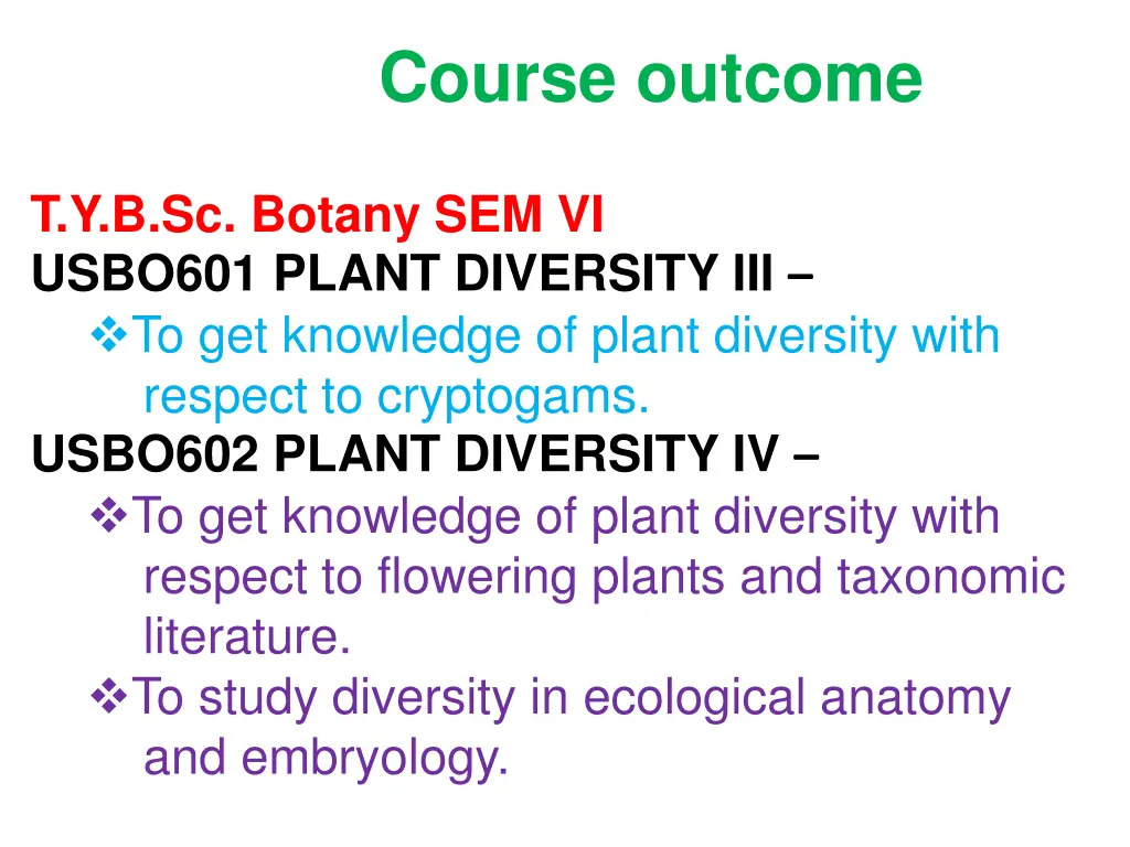 course outcome