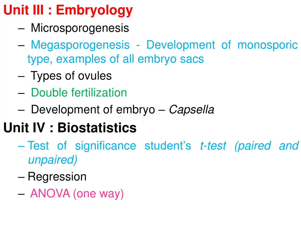 unit iii embryology microsporogenesis