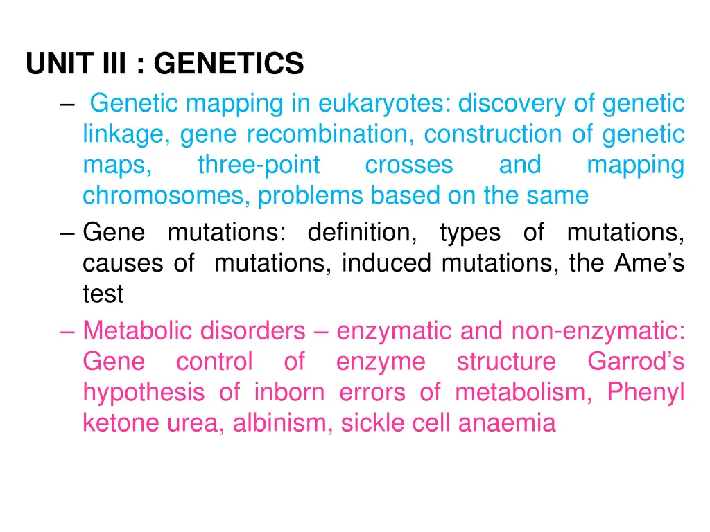 unit iii genetics genetic mapping in eukaryotes