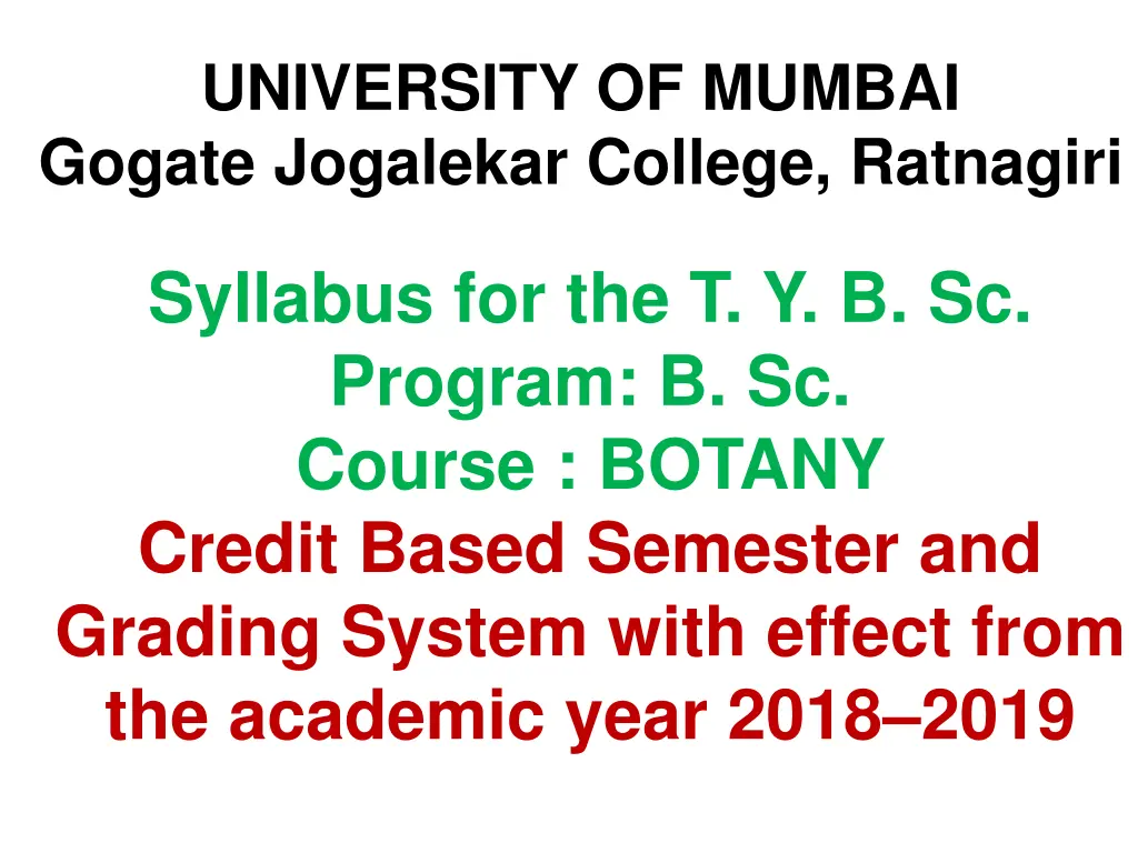 university of mumbai gogate jogalekar college