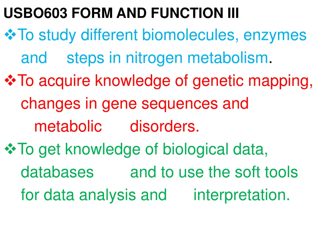 usbo603 form and function iii to study different