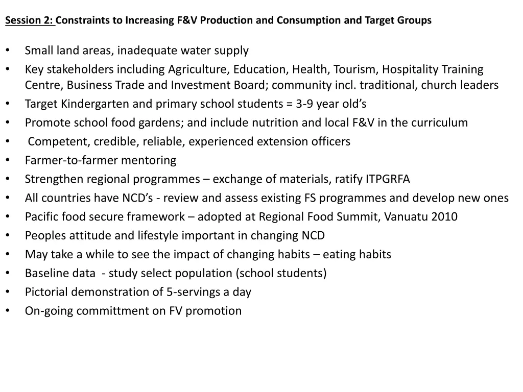 session 2 constraints to increasing