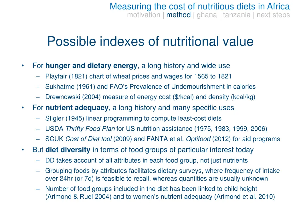 measuring the cost of nutritious diets in africa 5