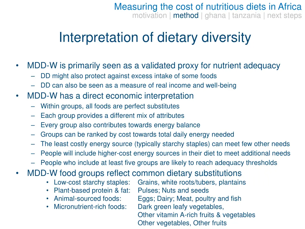 measuring the cost of nutritious diets in africa 8