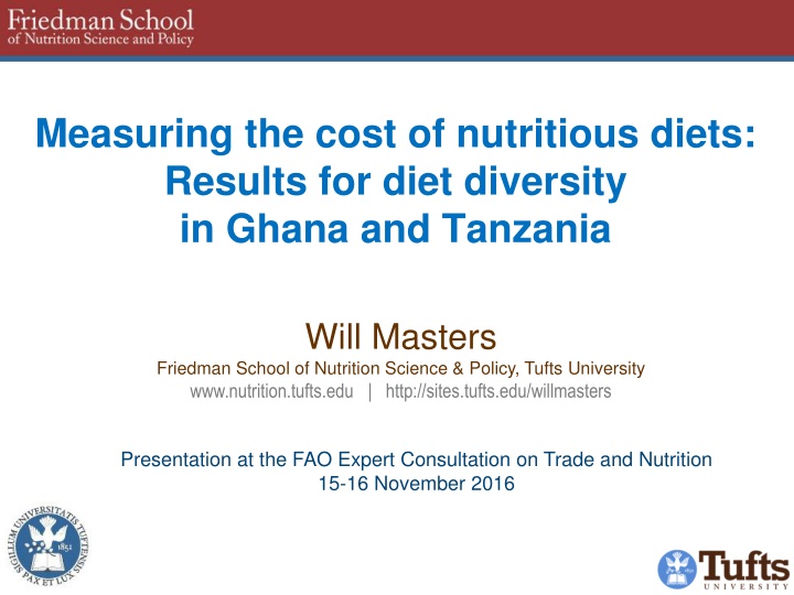 measuring the cost of nutritious diets results