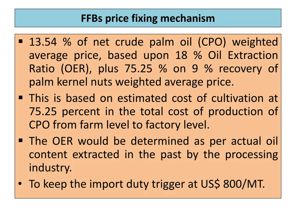 ffbs price fixing mechanism