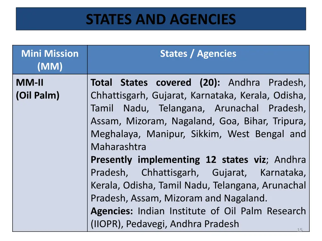 states and agencies