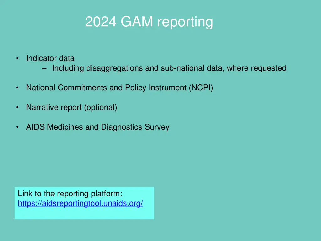 2024 gam reporting