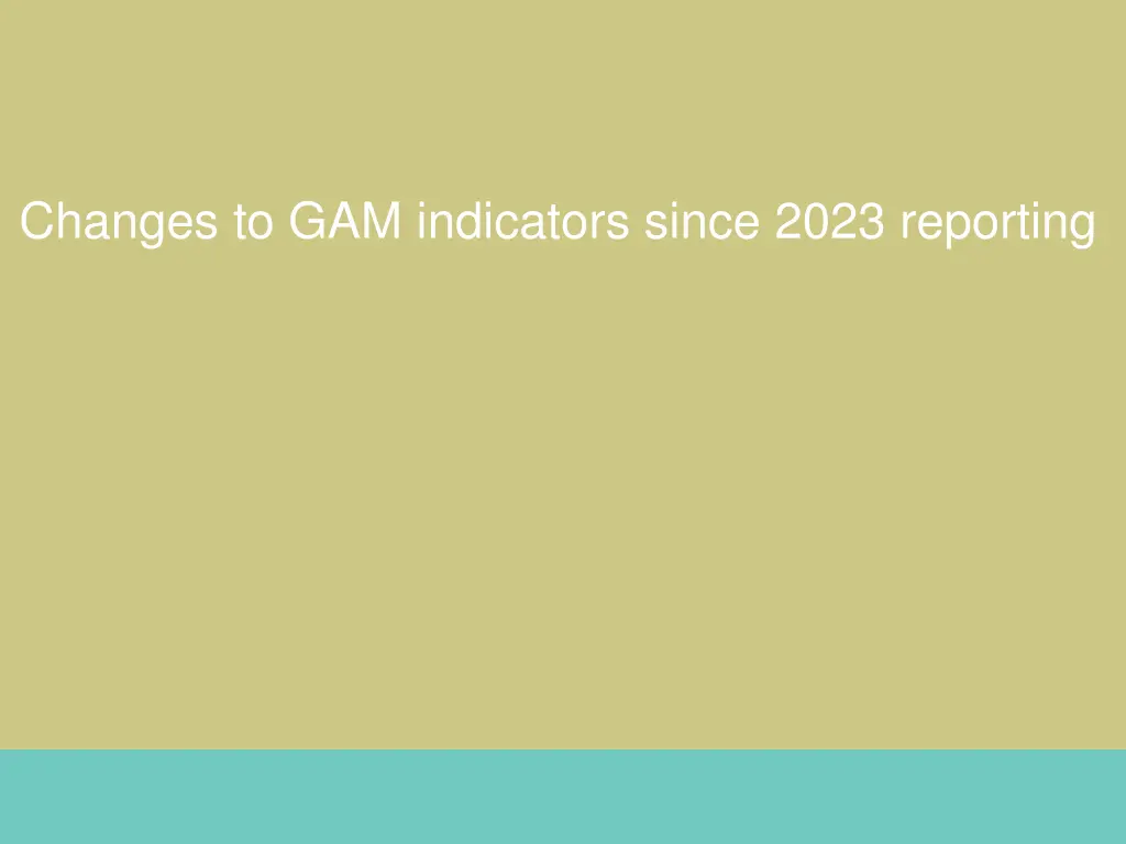 changes to gam indicators since 2023 reporting