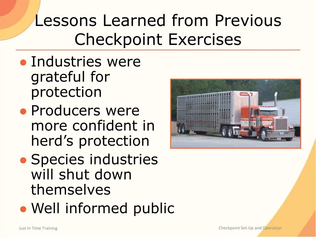 lessons learned from previous checkpoint