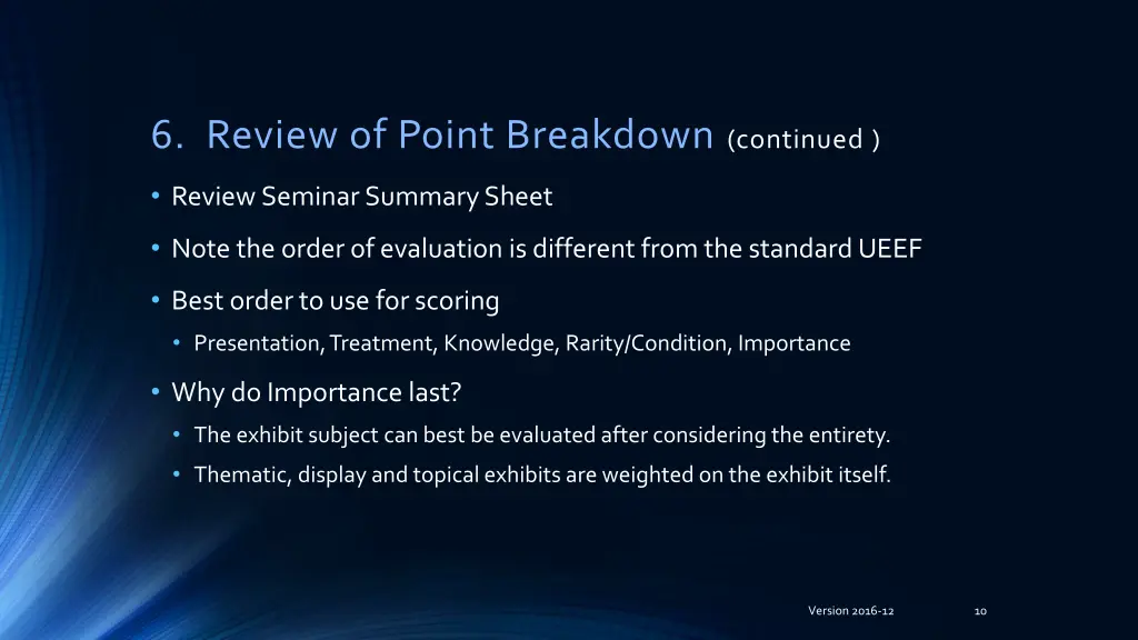 6 review of point breakdown continued