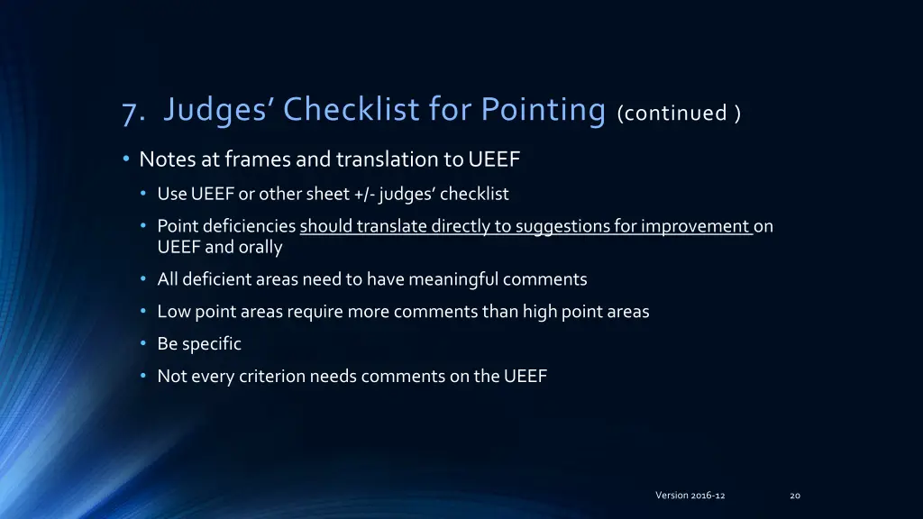 7 judges checklist for pointing continued 6