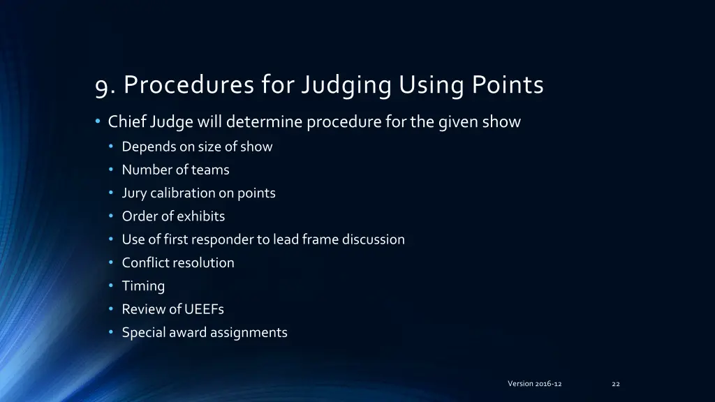 9 procedures for judging using points