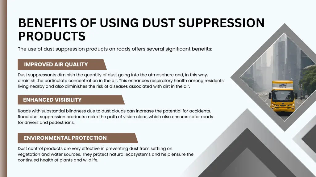 benefits of using dust suppression products