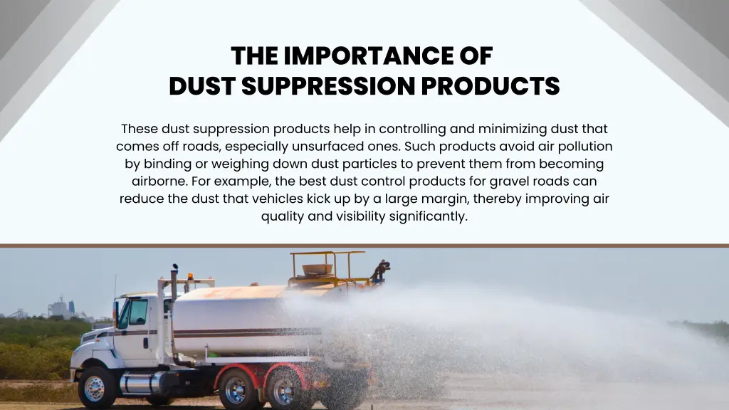 the importance of dust suppression products