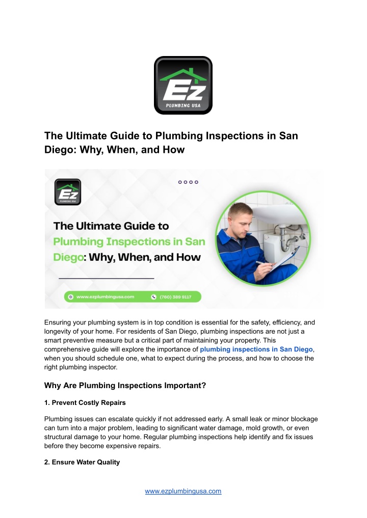 the ultimate guide to plumbing inspections