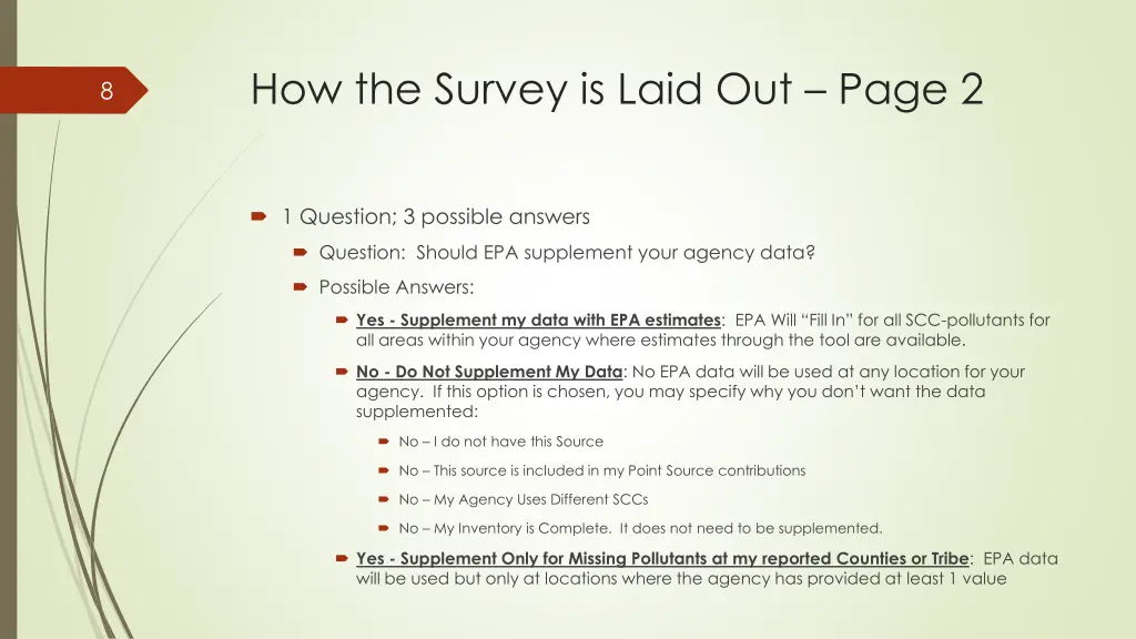 how the survey is laid out page 2