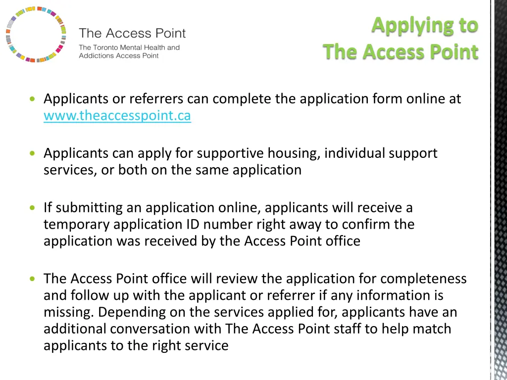 applying to the access point 1