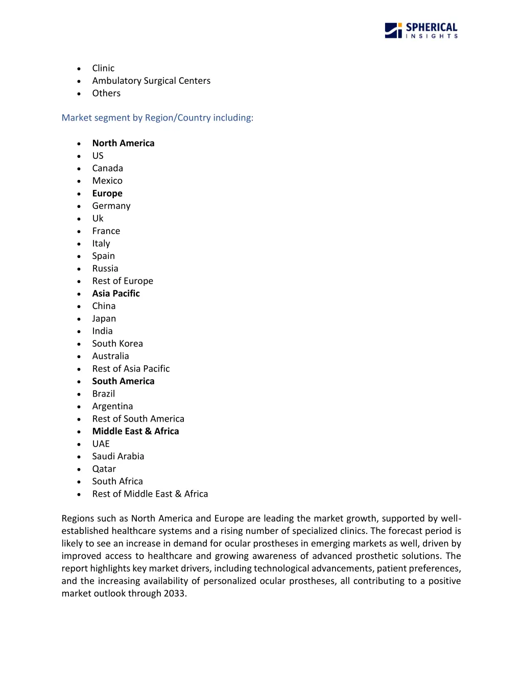 clinic ambulatory surgical centers others