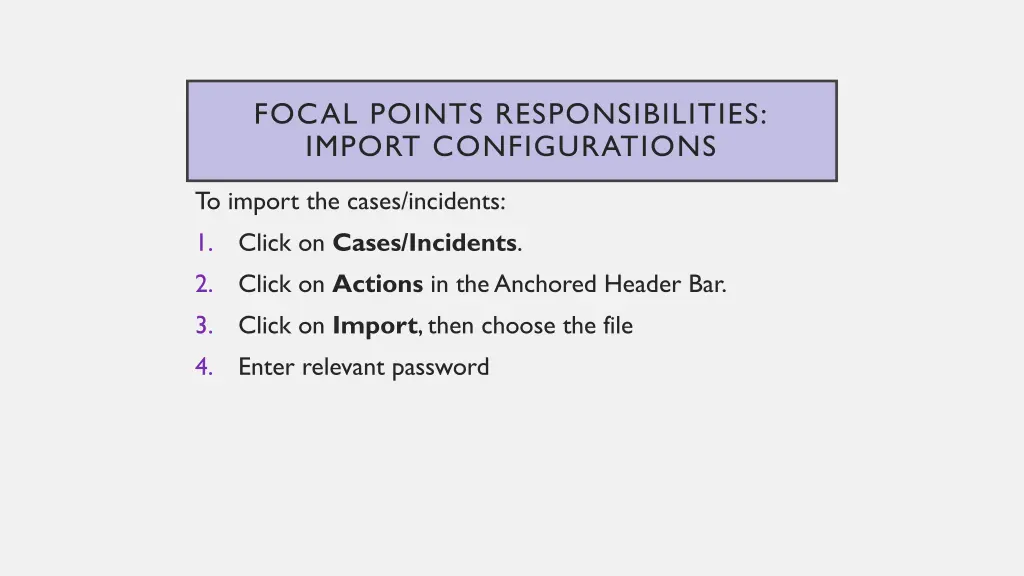 focal points responsibilities import 1