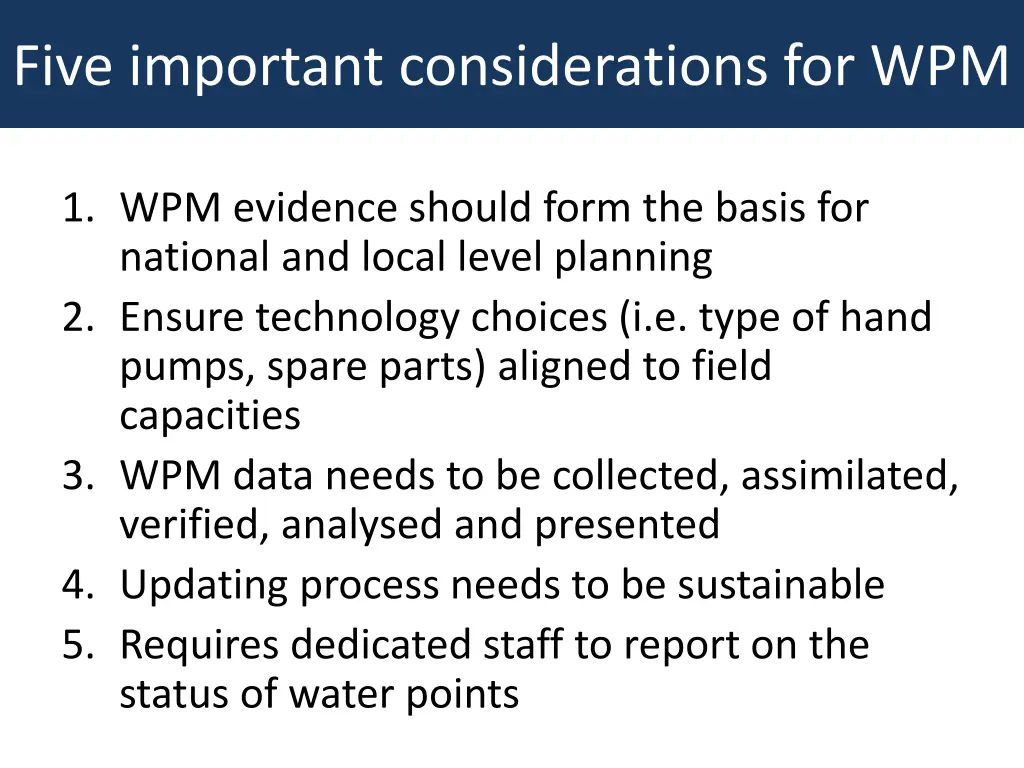 five important considerations for wpm