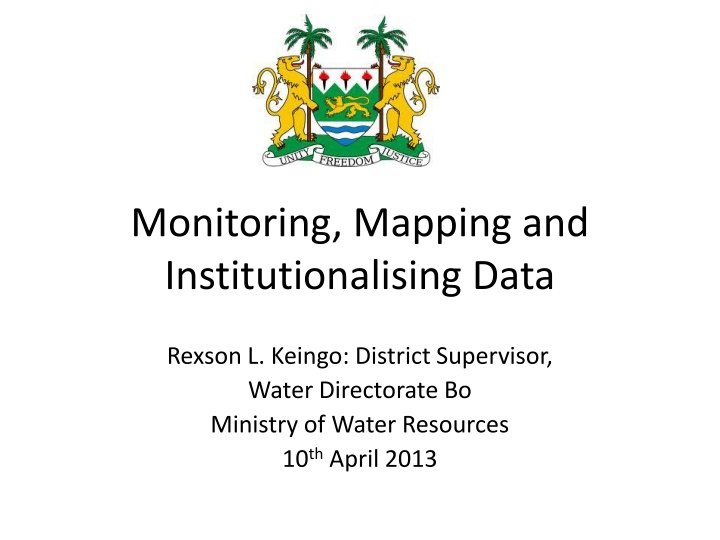 monitoring mapping and institutionalising data