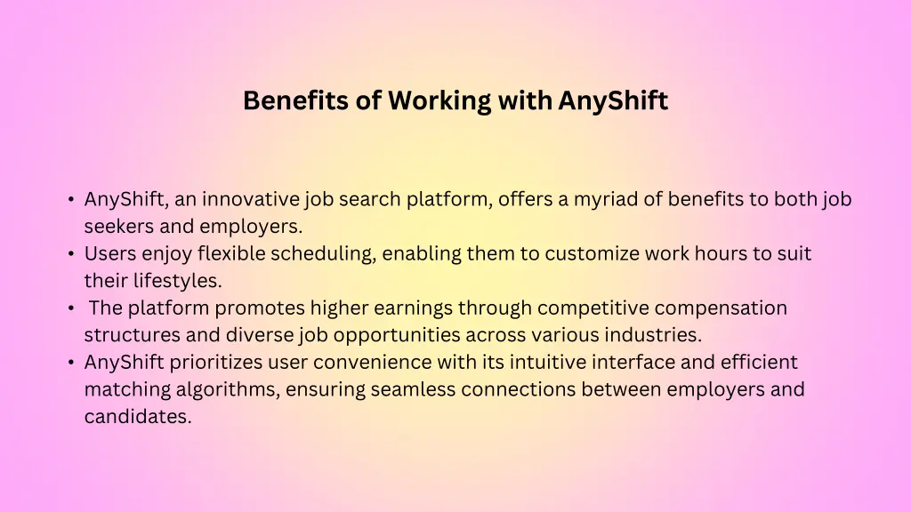 benefits of working with anyshift