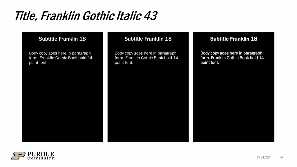 title franklin gothic italic 43