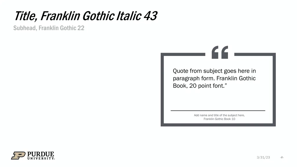 title franklin gothic italic 43 subhead franklin 1