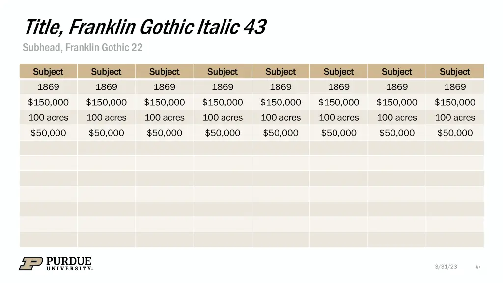 title franklin gothic italic 43 subhead franklin 2