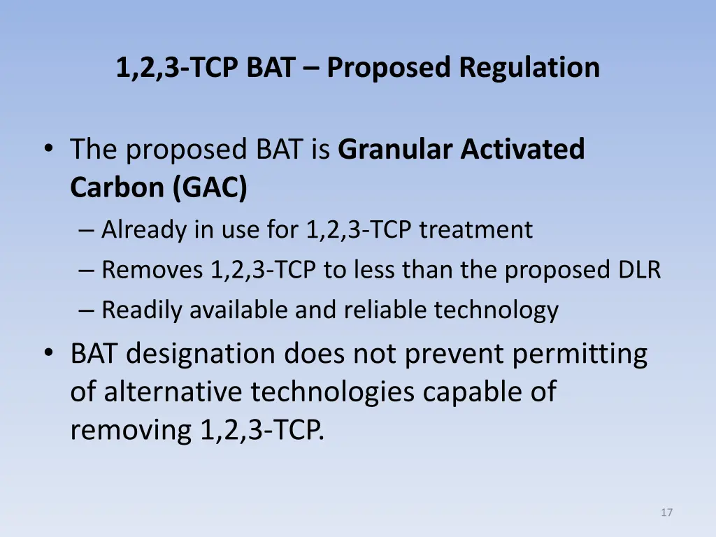 1 2 3 tcp bat proposed regulation