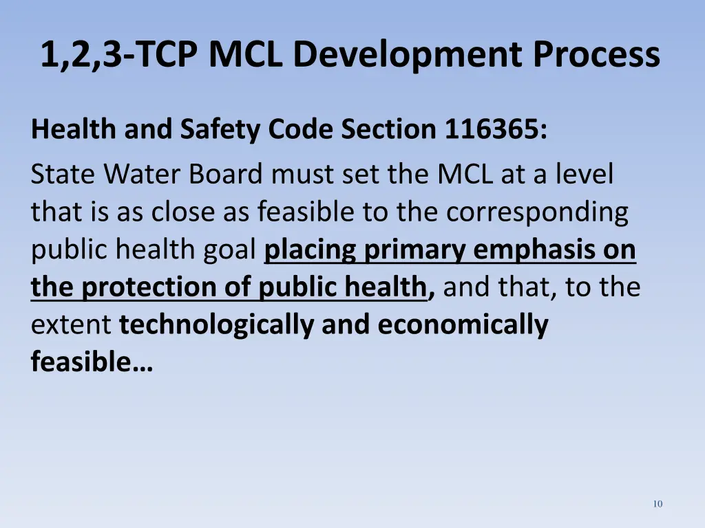 1 2 3 tcp mcl development process