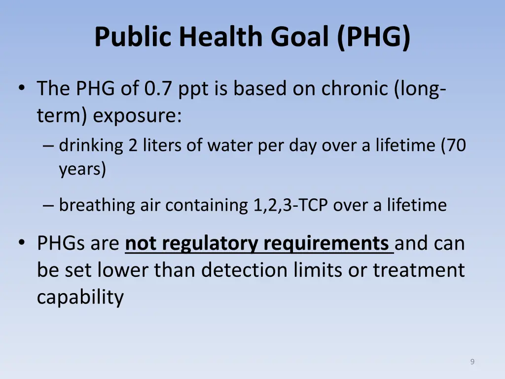 public health goal phg