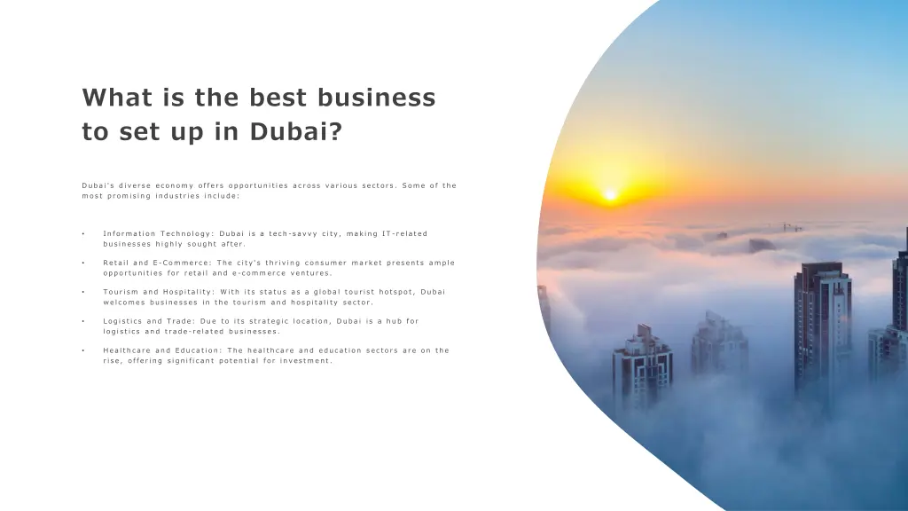 what is the best business to set up in dubai