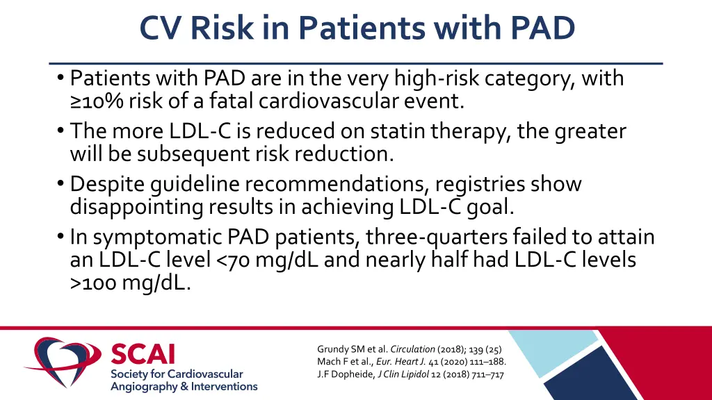 cv risk in patients with pad