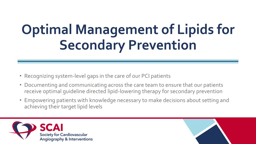 optimal management of lipids for secondary 1