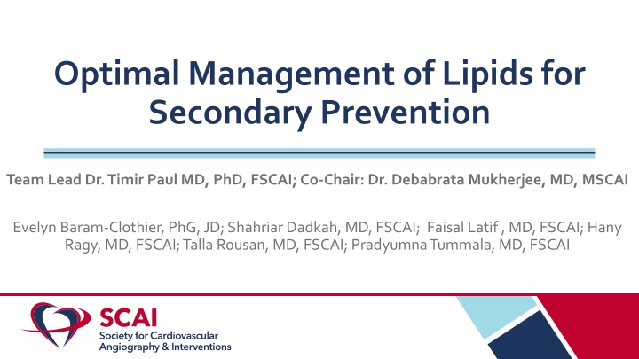 optimal management of lipids for secondary