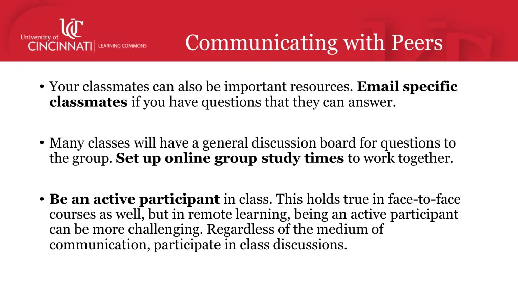 communicating with peers