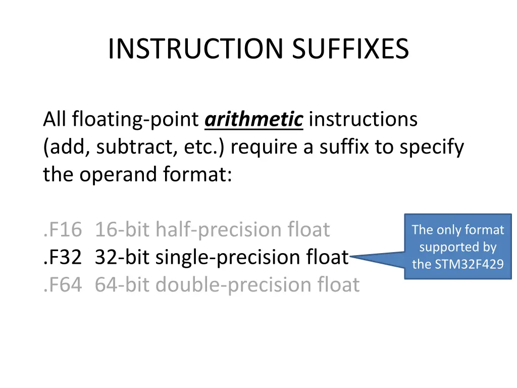 instruction suffixes 1