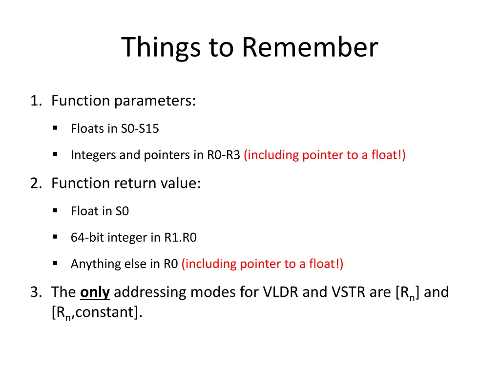 things to remember