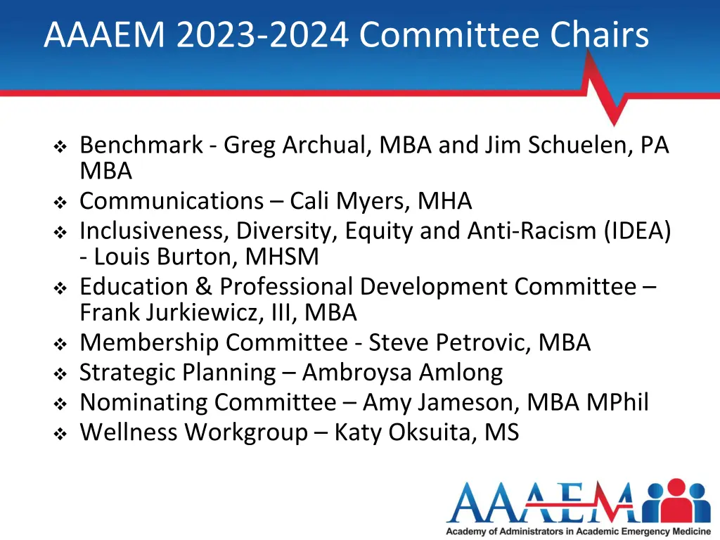 aaaem 2023 2024 committee chairs