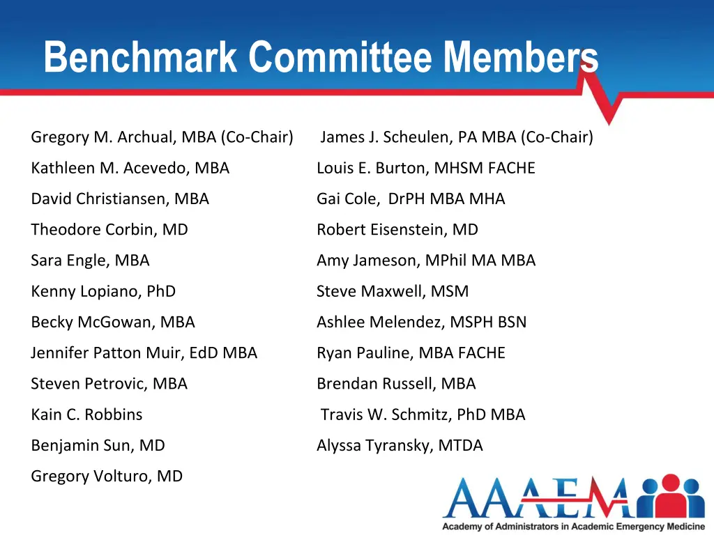 benchmark committee members